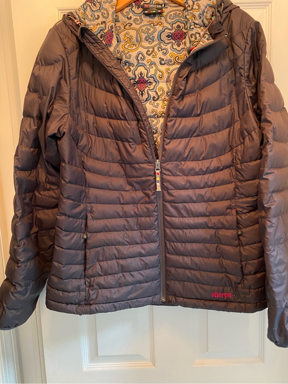 Sherpa Adventure Gear Quilted Packable Hooded Jacket in Dark Gray